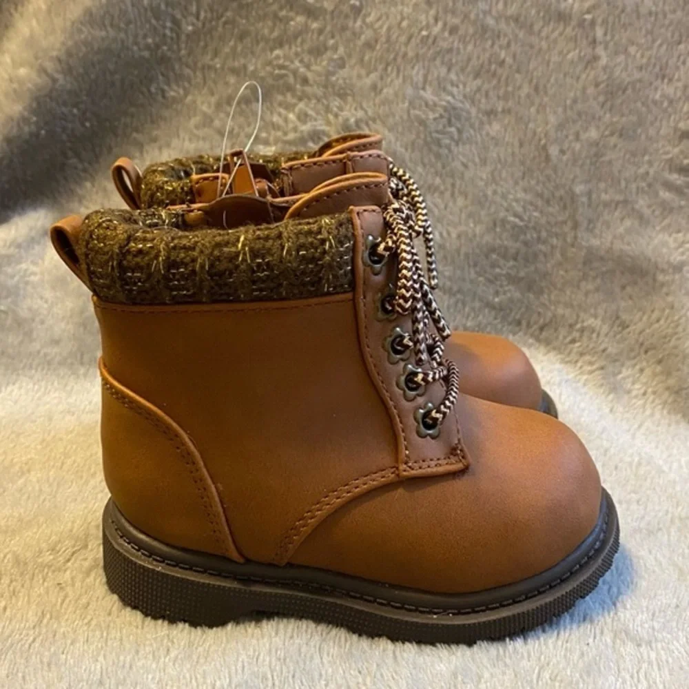 Wonder Nation Shoes Girls‎ Size 4 Boots Side Zip Brown New With Tags